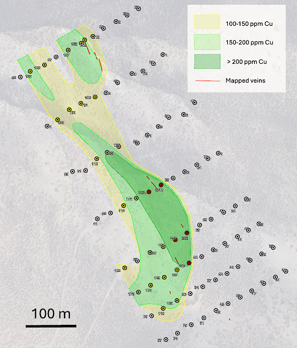 Geoquímica del suelo resalta anomalías del cobre en Polimet