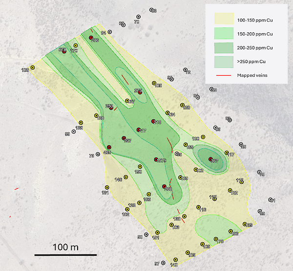 Geoquímica del suelo resalta anomalías del cobre en Polimet